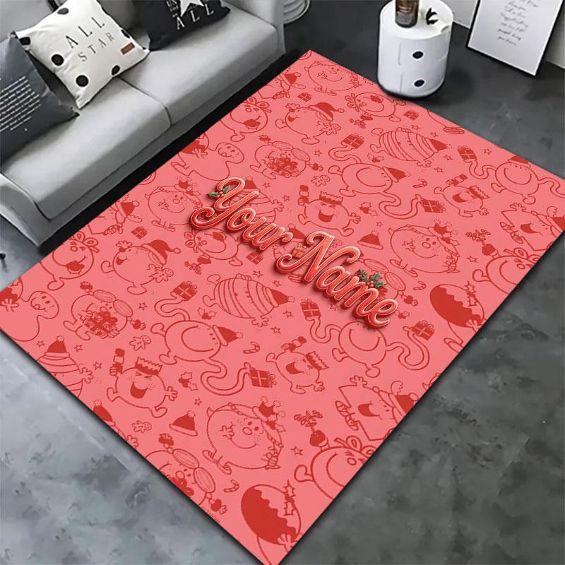 Mr. Men Little Miss Custom Name Carpet Rug for Living Room Bedroom Home Sofa Decoration,Kids play Non-slip Floor Mat