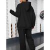 Womens Casual Hooded Sweatshirt Pants Set Winter Warm Fleece Lined Sporty Outfit Korean Style