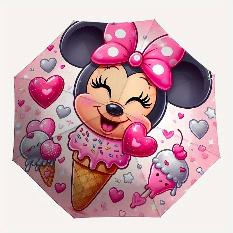 

Disney Minnie Mouse Manual Opening and Closing Umbrella - 8-Rib Reinforced Folding Design, Lightweight