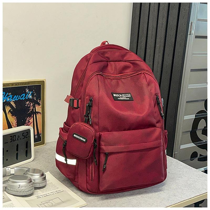 School bag couple Korean version ins solid color college style casual versatile backpack junior high school student large capacity backpack