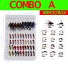 40PCS/Box Fishing Fly Set Nymph Midge Bead Head Larvae Pupa Stonefly for Trout Fly Fishing