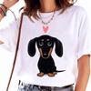 New Black and Tan Dachshund with Heart Retro Y2K Funny TShirt FeUnisex Summer Cute Cartoon Wiener Dog Fashion Tee Casual Tops