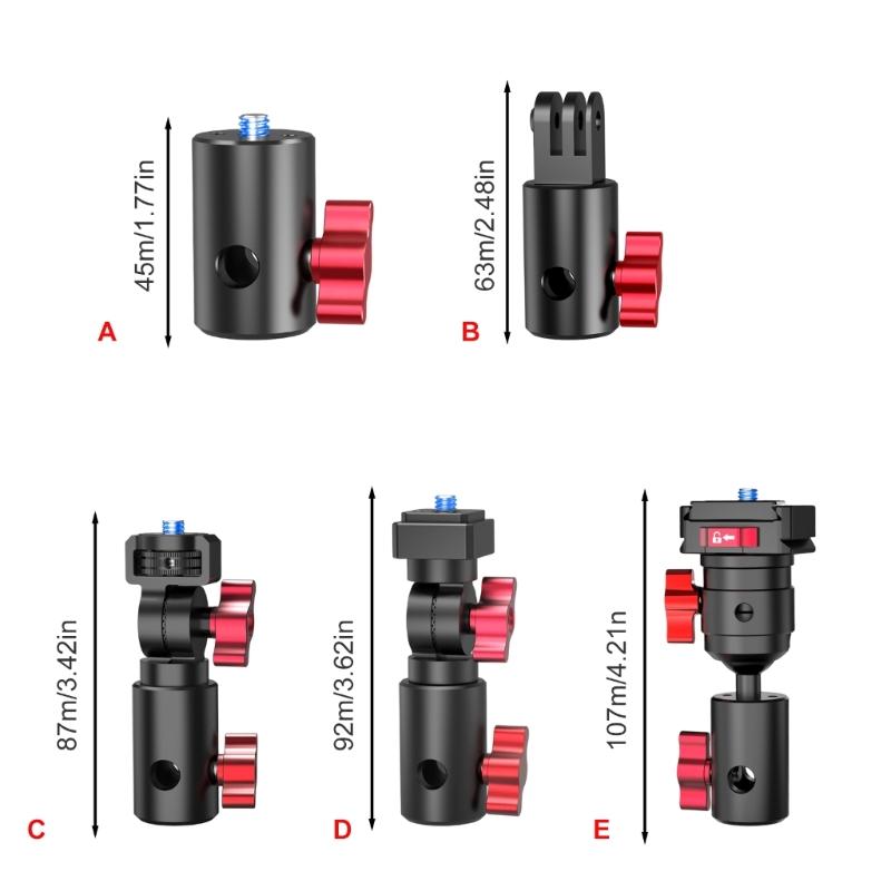 Base Adattatore in Lega di Alluminio a Rilascio Rapido Filettatura 1/4"/3 per Supporti Illuminazione Fotografica Treppiedi