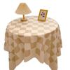 Cotton Plaid Tablecloth Korean Style Table Cover INS Checkerboard Tablecloth  Round Table