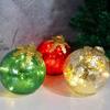 2Pcs Christmas Ball Ornament with LED Light Shatterproof Battery Powered Ball Desktop Decoration Xmas Party Home Mantel Table Centerpiece Decor