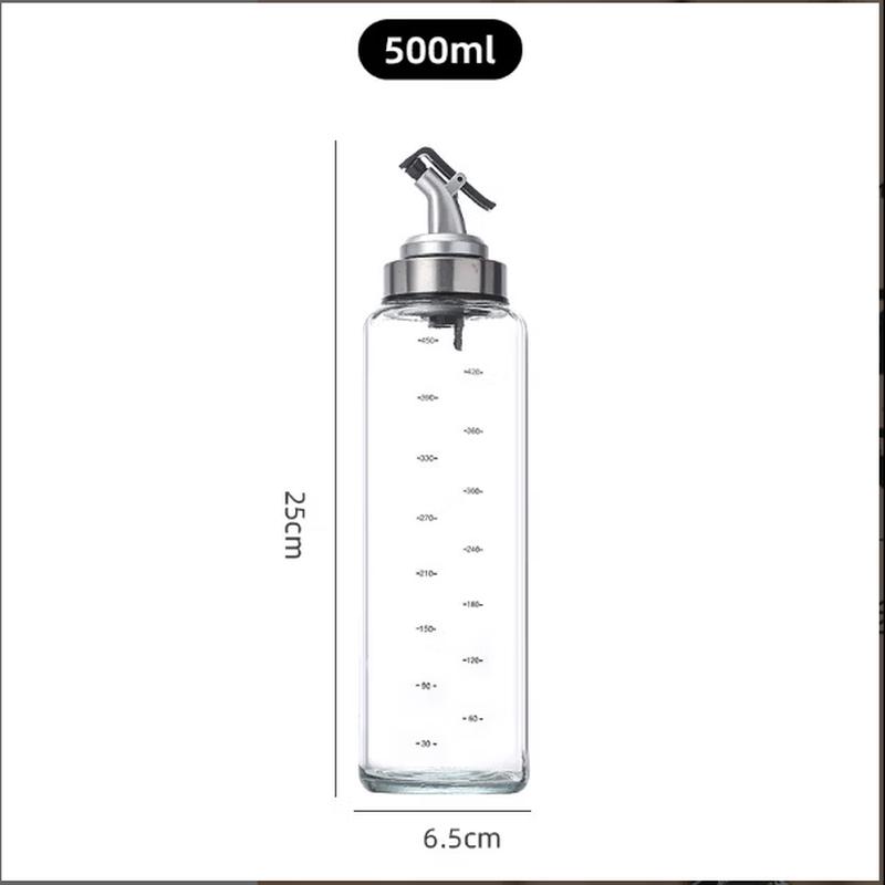 Zhi Shi 500ml Glass Press-Type Oil Dispenser 5-Pack
