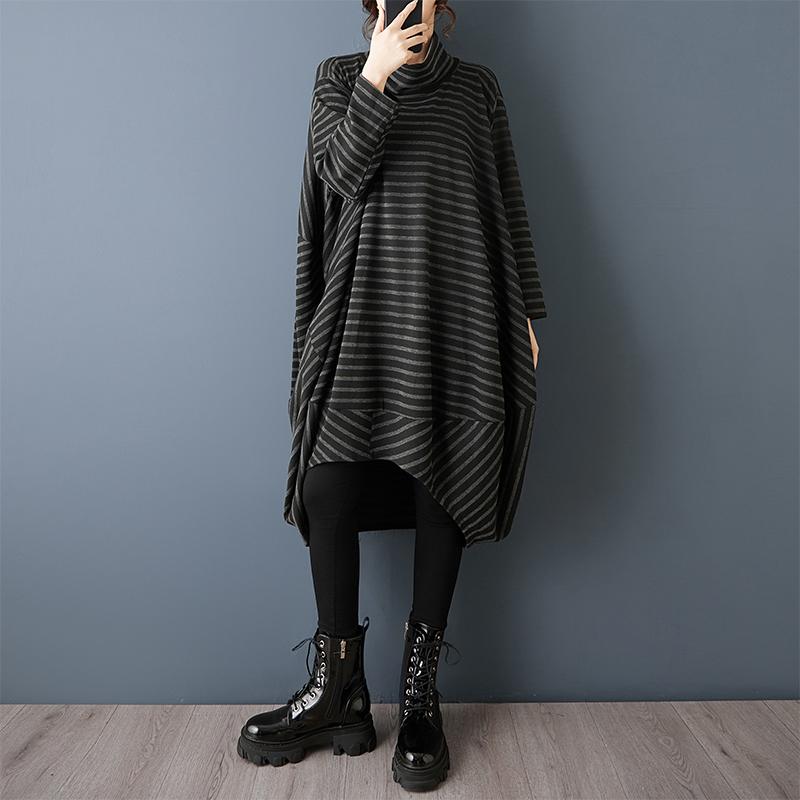DIMANAF 2026 Spring Plus Size Hoodies Shirt Dress Women Long Sleeve Vintage Lady Loose Tops Pullover Black