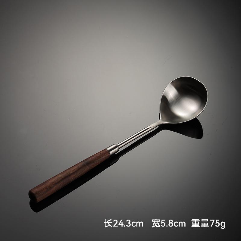 Walnut handle 304 small spatula stainless steel mini small spatula small cooking spatula pan frying patty