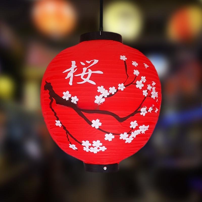 Red/Beige 30cm PVC Waterproof Japanese Lantern Korean Ramen Sashimi Izakaya Cuisine Shop Restaurant Decor Traditional Lantern