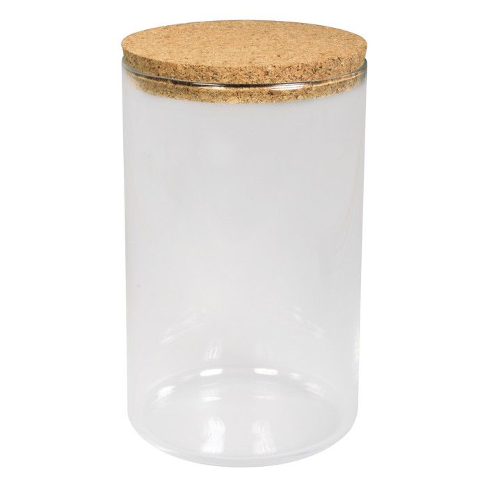 Récipient en verre Couvercle en liège 9,5cm Hauteur 16,5cm