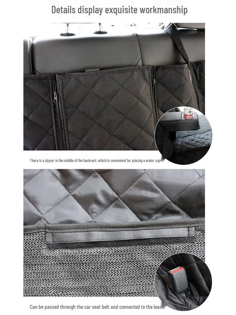 Dog Car Seat Protector: Anti-Dirt, Anti-Bite Travel Cushion for Rear Seat, Large Pets