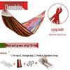 Canvas Hammock for Camping - Anti-rollover Design, Single/Double Person, Outdoor Swing with Curved Support