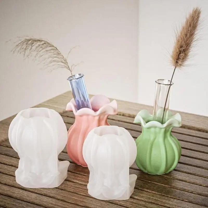 Silicone Vase Mold, Mini Size Flower Pot Mould for Cement Concrete Plaster Resin Casting, for DIY Handmade Craft, Desktop Decor