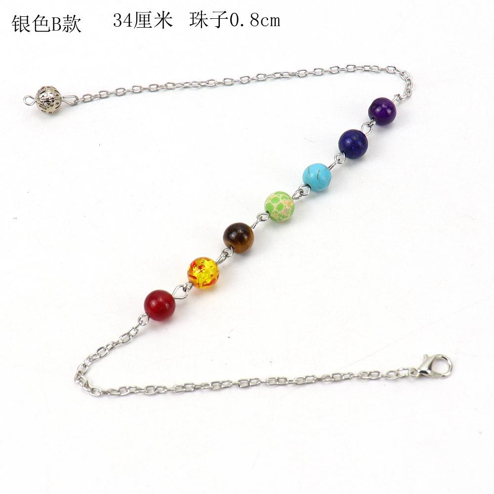 Natural Stone Colorful Beads Pendant Yoga Buddha Bead Necklace Pendulum Pendant N536
