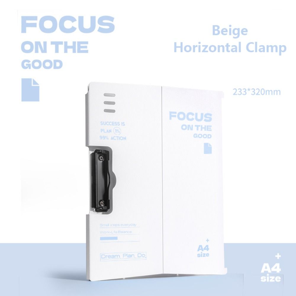 

Verhical A4 File Folder Dual-use Clipboard High Quality Test Paper Storage Organizer Students Beige-Horizontal Clip