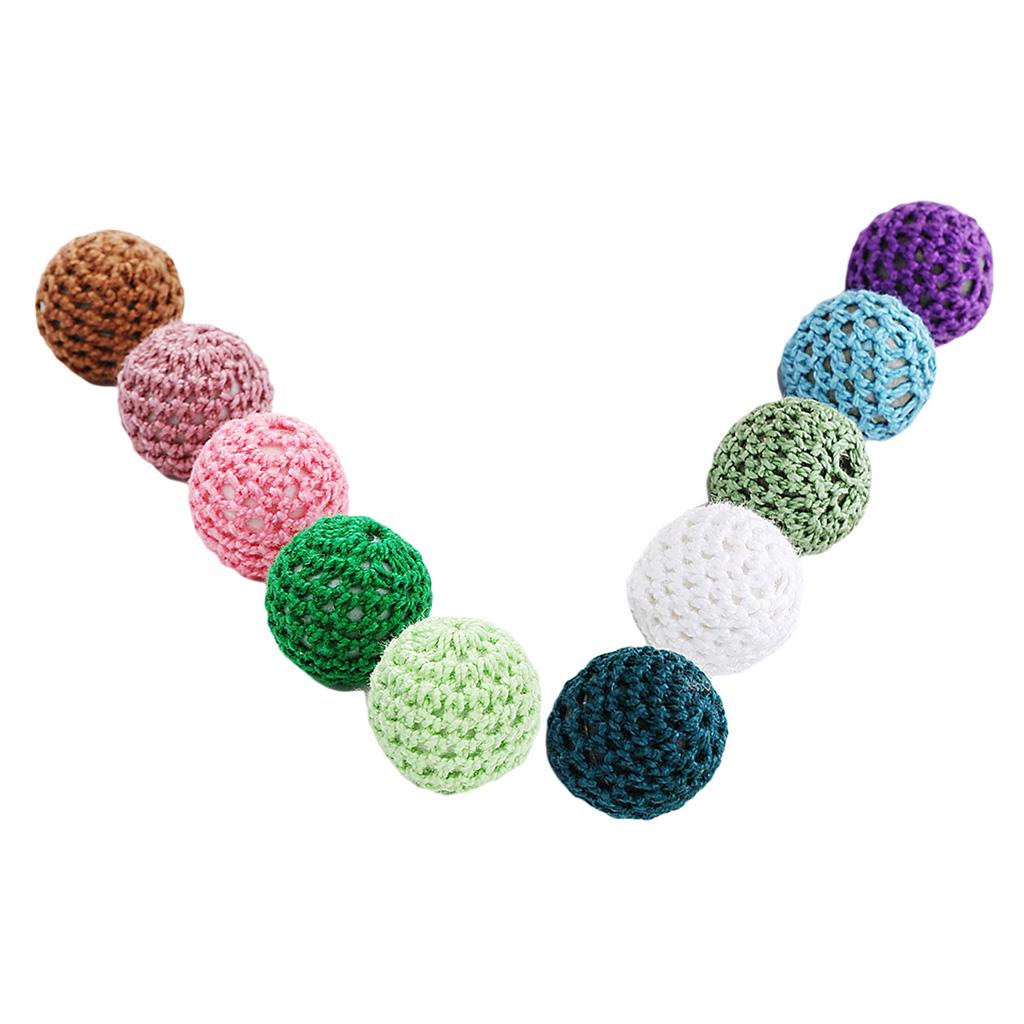 10 kusů barevných akrylových háčkovaných korálků pro výrobu šperků s náhrdelníkem