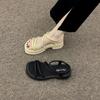 Super soft middle heel sandals women's summer new beach temperament versatile casual fashion Roman women's shoes