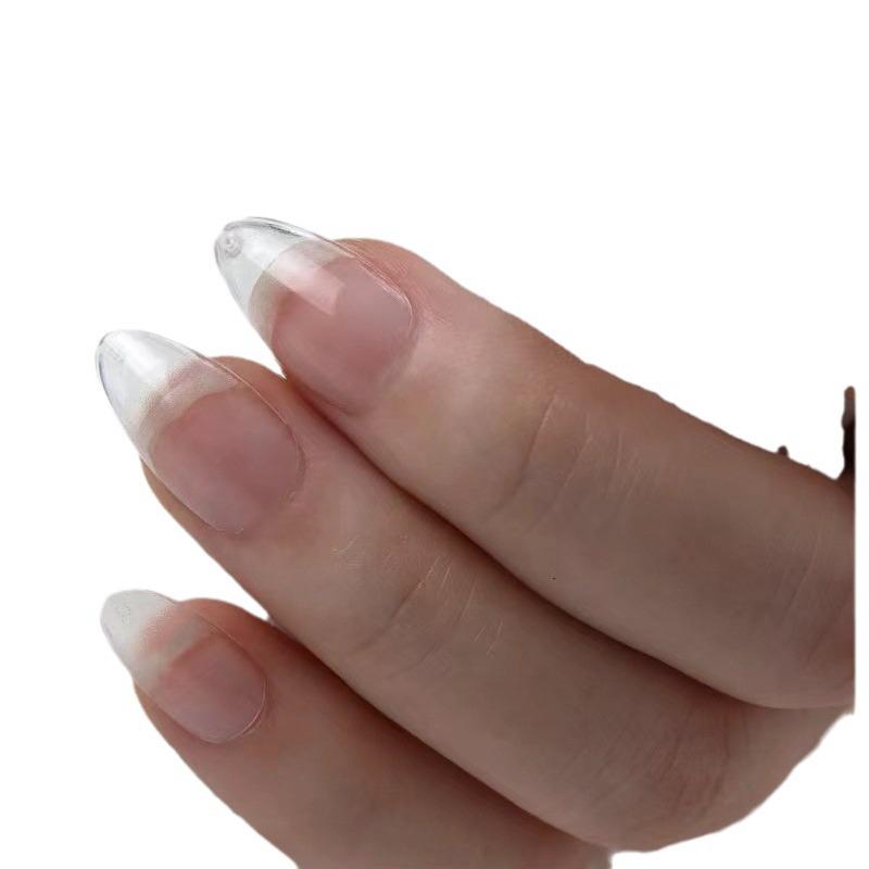 Ultra-Short Trapezoid Almond Nail Tips - Dual-Use, Full & Half Cover, Ultra-Thin, Seamless Design