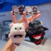Anime Cute Cartoon Cat Plush Doll Toy Fluffy Black and White Simulation Cat Plush Toy DIY Soft Mini Plush Keychain Plush Toy