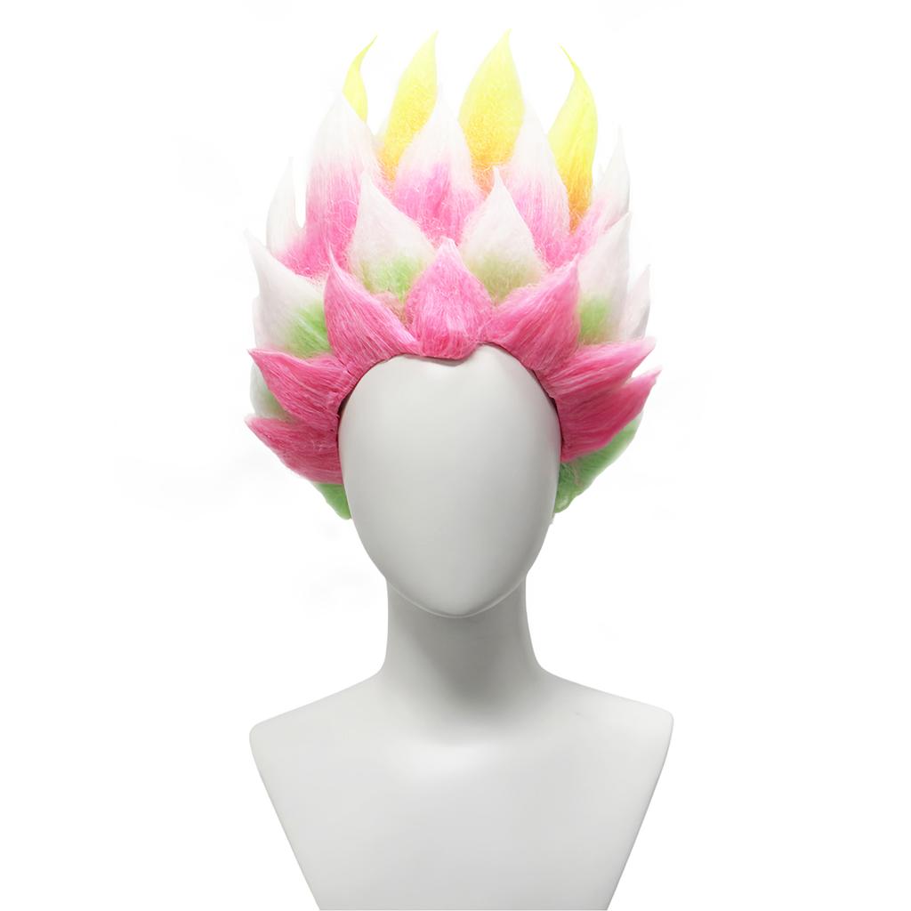 Colorful Anti-warped Pointed Synthetic Wig Dragon Fruit Color Party Trick Wig Holiday Wig