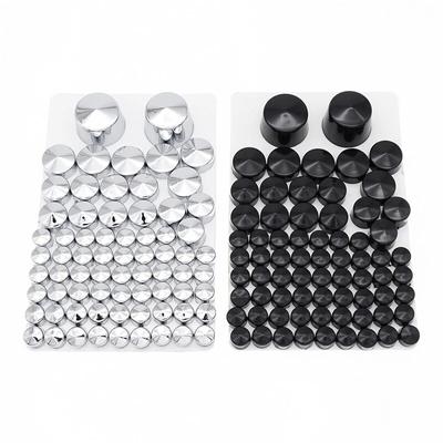 1 Set Motorcycle Bolt Toppers Cover Black/Silver Chrome Cap With 5 Screw For Harley Road Glide FLT Road King FLH 2007-2013