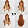 MISS WIG Ginger Mixed Blonde Straight Hair Synthetic Wig Ladies Wigs Heat Resistant Women Daily Cosplay Lolita Wigs Blonde Wigs