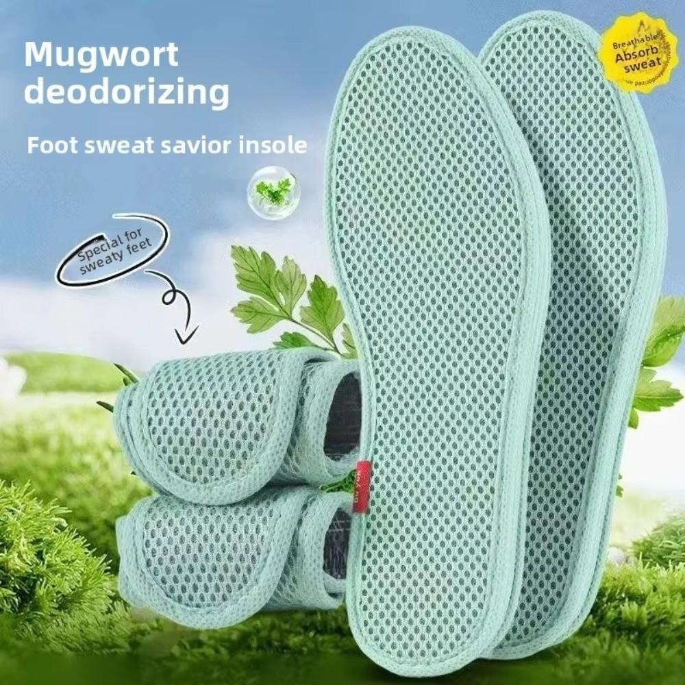 Cotton Anti-Odor Insoles Elastic Net Eye Breathable Insole Bamboo Charcoal Insoles Sports Shoes
