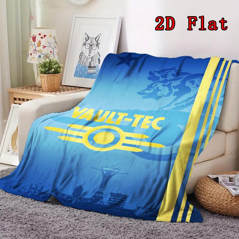 Fallout Vault-Tec 2D Flat Pattern Flannel Blanket High quality All Seasons Warmth and Comfort Perfect for Christmas Gifts.SMT0917556