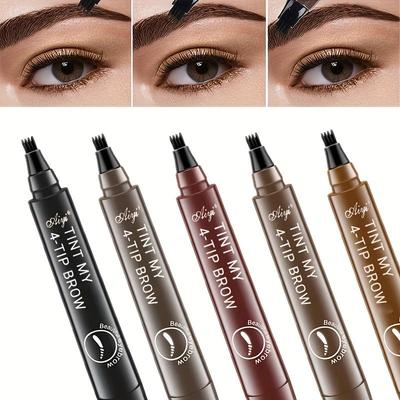 4 Split Head Liquid Eyebrow Pen  Waterproof and Smudge Proof Eyebrow Pencil, Microblading Eyebrow Pencil Natural Looking Eyebrow Tattoo Pen