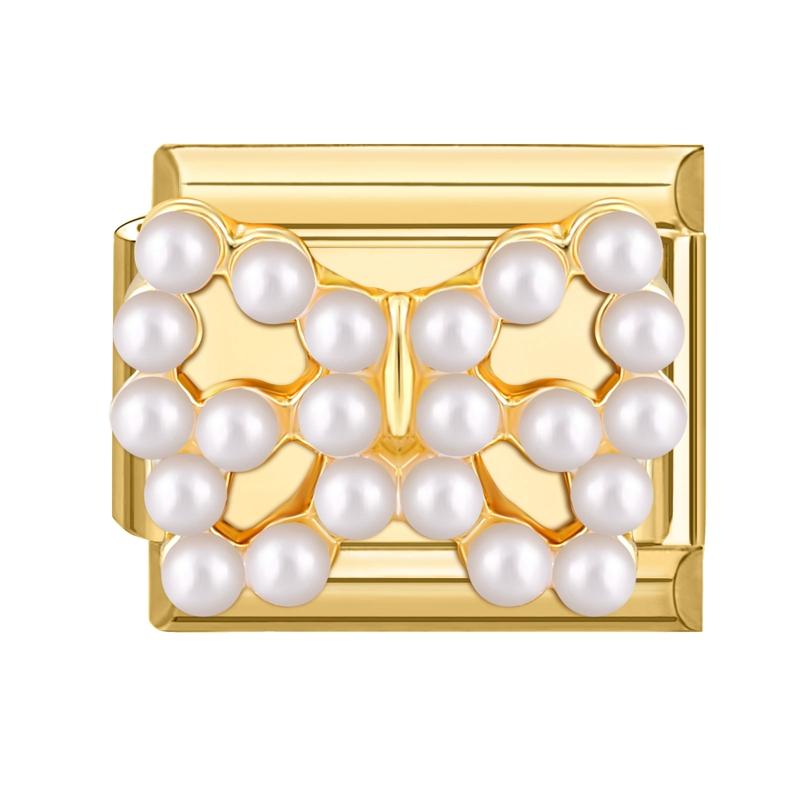 Y2K Golden Charm Camera Heart Cherry Shark Cat Sun Italian Charm Links Fit 9MM Bracelet Stainless Steel DIY Jewelry Making Gifts