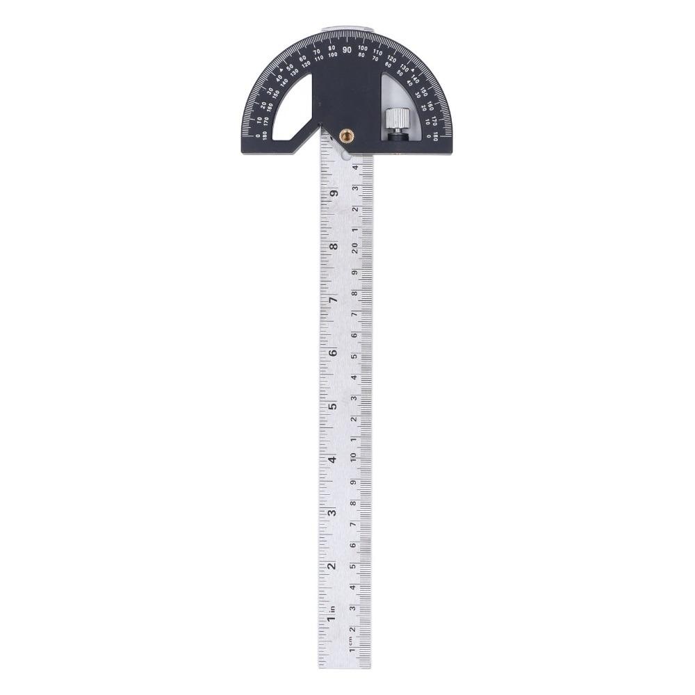 Stainless Steel Angle Protractor 12-Inch Adjustable Protractor Square Construction