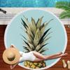Tropical Fruit Pineapple Beach Towel Microfiber Floral Bath Shower Towels Round Beach Blanket Summer Swimming Shawl Yoga Mat