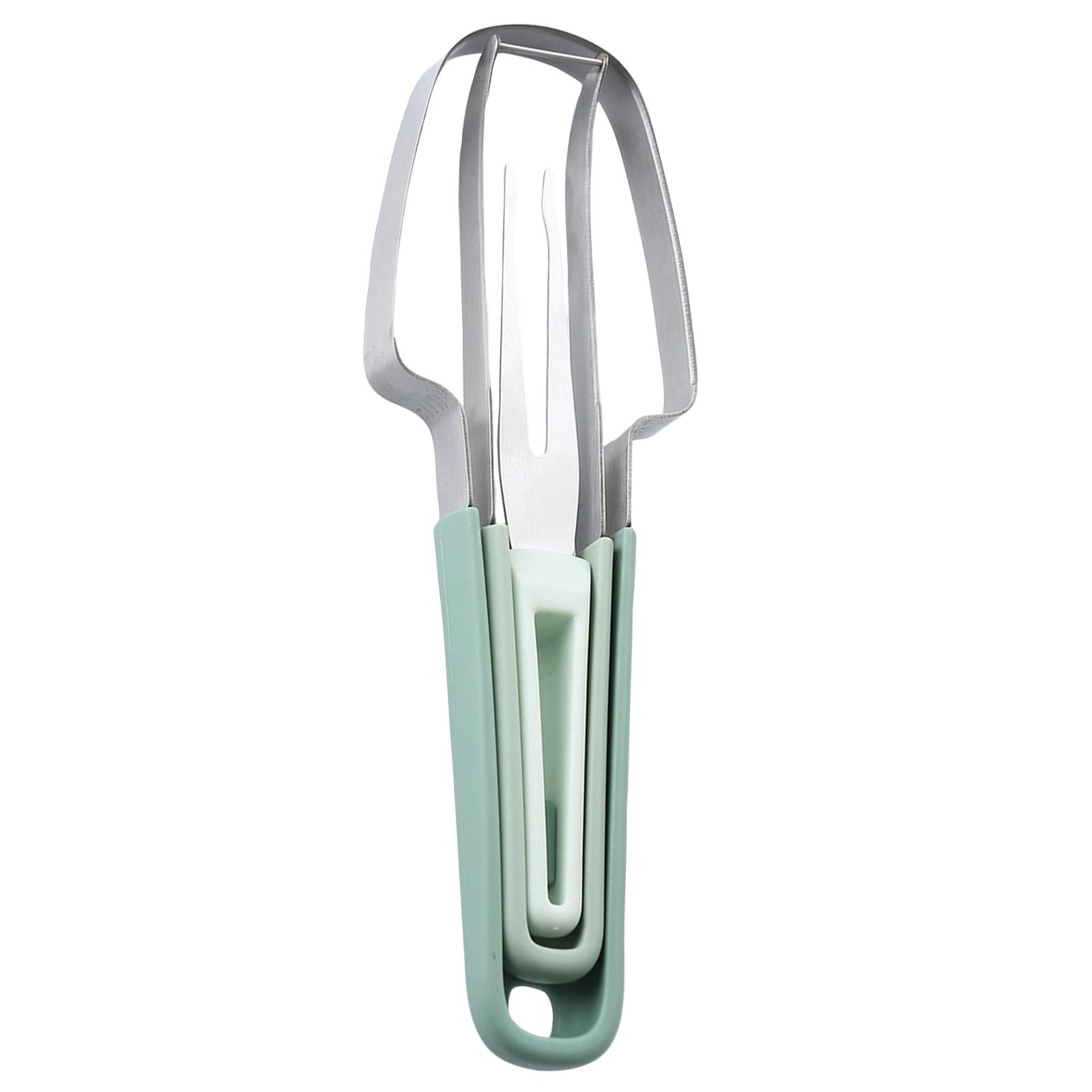 

Stainless Steel Melon Baller with Ergonomic Handle and Integrated Scoop for Fruit and Vegetable Preparation Kitchen Tool One Size зелений
