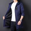 New Men's Medium and Long Casual Jacket Trench Coat Teen Trendy Brand Fashion Handsome Loose Jacket