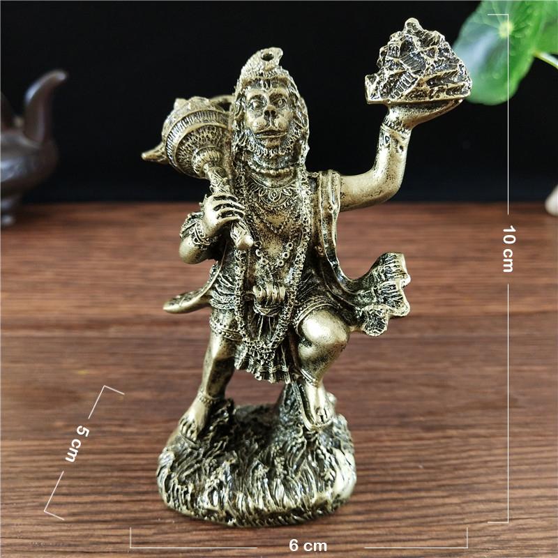 Goldene Hanuman Statue Figur Ornamente Harz Indischer Hindu Affengott Buddha Statuen Skulptur Heimdekoration Glücksbringer Geschenk