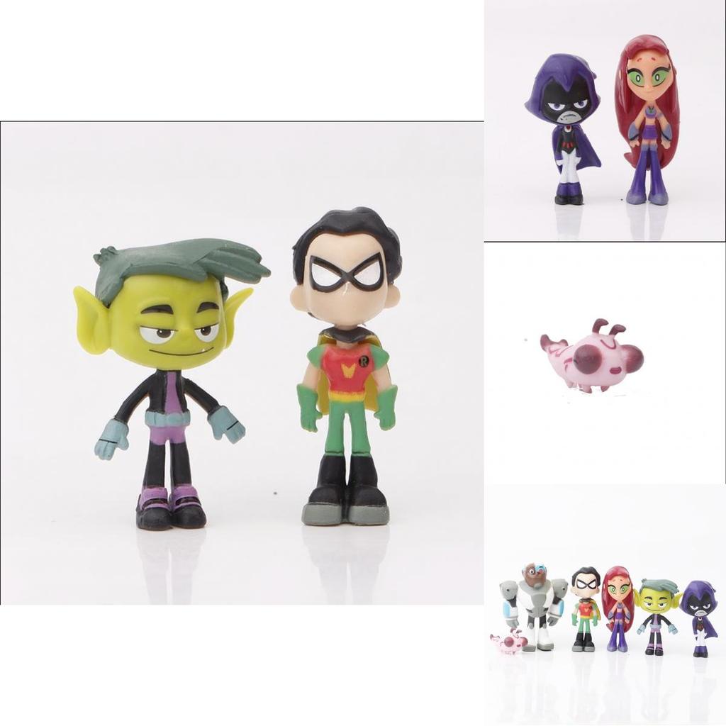 Adorable Teen Titans Go Figure Set Featuring Robin Raven Beast Boy And Starfire