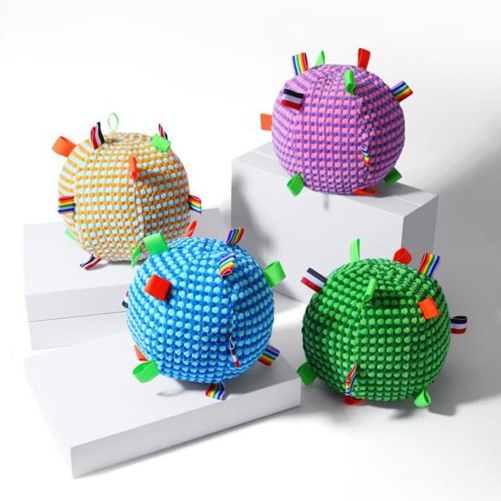 Dogs Sound Ball Puppy Toy Ball with Built-in Bell Chew-Friendly Toss And Fetch Ball for Dogs Training Interactive Play Boredom Relief