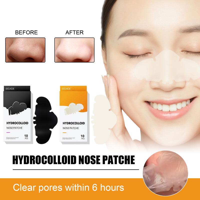 Blackhead Remover Hydrocolloid Nose Strips Deep Cleansing Facial Pore Patch for Nighttime Skincare 10pcs