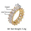 THE BLING KING Hiphop Iced Out Baguettecz Ring  7mm Square CZ 1 Row Fashion Men Women Party Rings Hiphop Jewelry