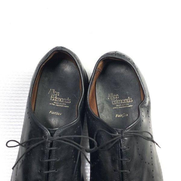80-tal 90-tal Vintage Allen Edmonds Fairfax Storlek 11.5D 28.5 29.5cm Wholecut Kostymskor Svart(BEGAGNAD)