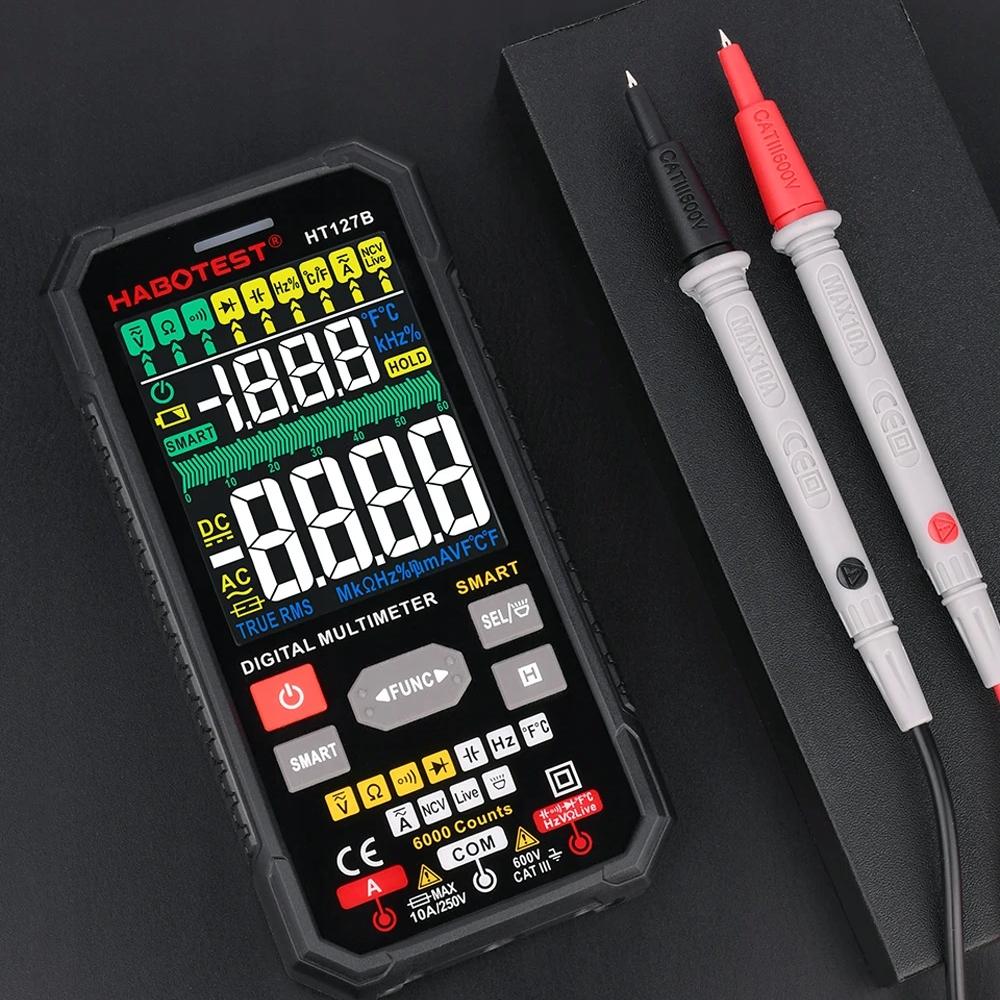 Digital Universal Multimeter True Rms Ncv Thermocouple Cables Case Batteries