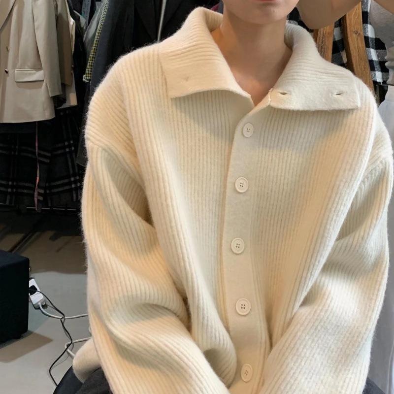 

Retro lazy wind cardigan sweater women s autumn new high-end casual loose knitted sweater top coat one size fits all