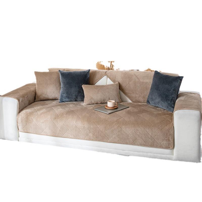 Crystal Velvet Sofa Cushion  New Four-Season Universal Seat Cushion Non-Slip Leather Sofa Cover All-Inclusive Cover