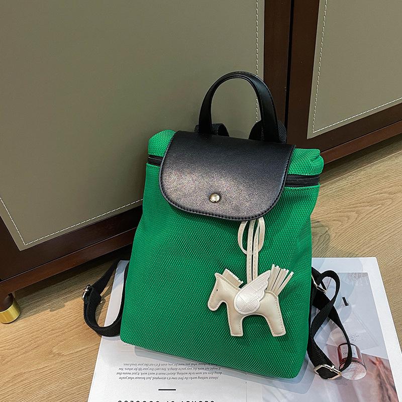 

Новый модный нишевый рюкзак высокого класса женский большой вместимости рюкзак из мягкой кожи повседневная студенческая сумка зелёный