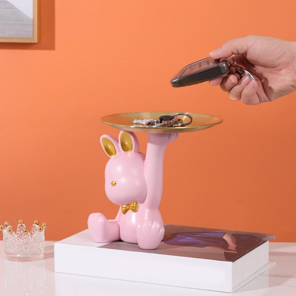 Rabbit Figurines Modern Statue Ornament for Living Room Housewarming Bedroom
