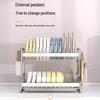 3-Tier Carbon Steel Countertop Dish Drying Rack with Utensil Holder