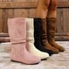 Damenschuhe Lange Stiefel Herbst Winter Schuhe Lässig Niedrige Absätze Bequem Elegant Rosa Designer Übergröße Ballerinas Neuankömmling