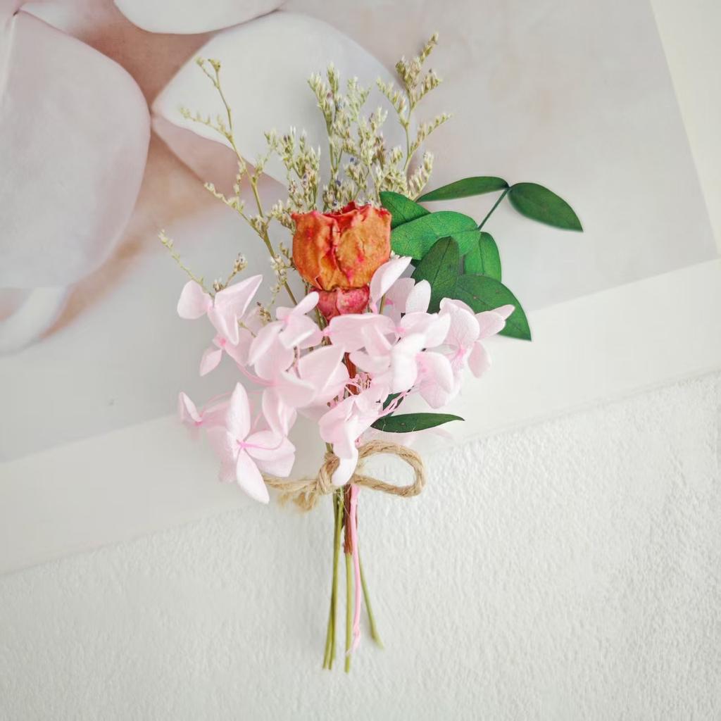 Dried Flower Mini Bouquet Bridal Bridesmaid Wedding Boutonniere Gift Box Decor DIY Material Kit Home Decor