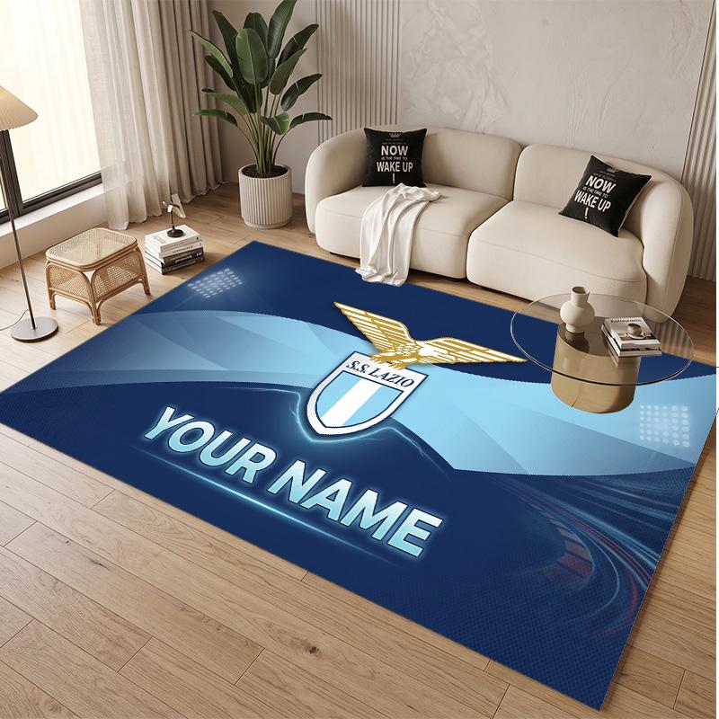 Personalisierter Kristall-Samt-Teppich Lazio FC Muster Rutschfester Bodenläufer