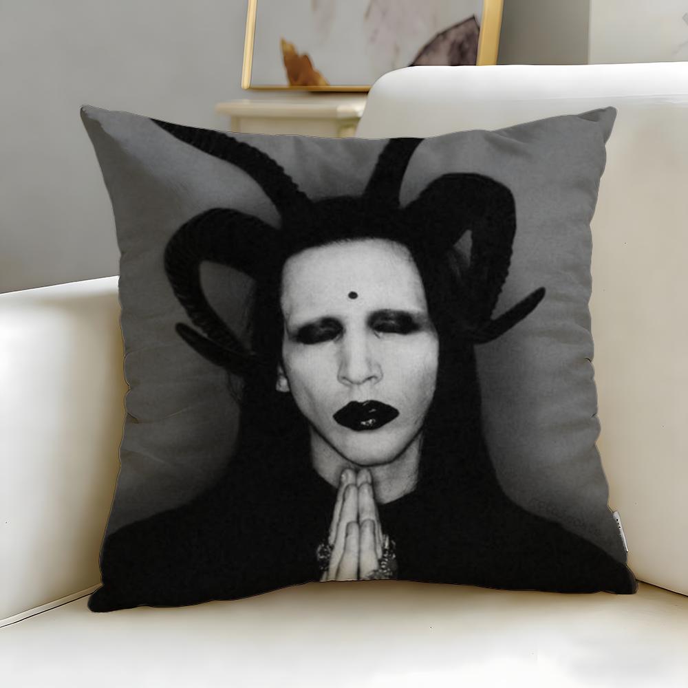 Klasická zpěvačka Marilyn Manson Povlak na polštář Měkký a snadno pratelný povlak na polštář – Všestranný pro pohovku, postel, cestování a kancelář